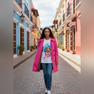 Super EUC Louis Vuitton Pink Jacket w/ Monogram Lining Eu 36